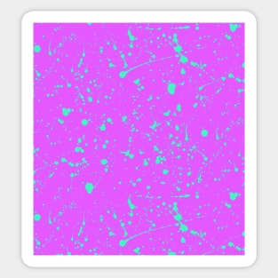 Aqua Spray Splatter On Pink Sticker